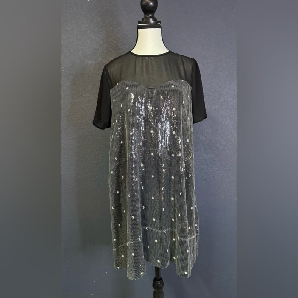 Modcloth Celestial Sequin Shift Dress | Size M